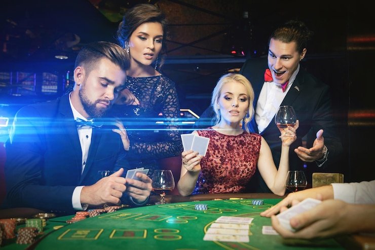 Live casino dealer studio showing multiple camera angles and professional setup
